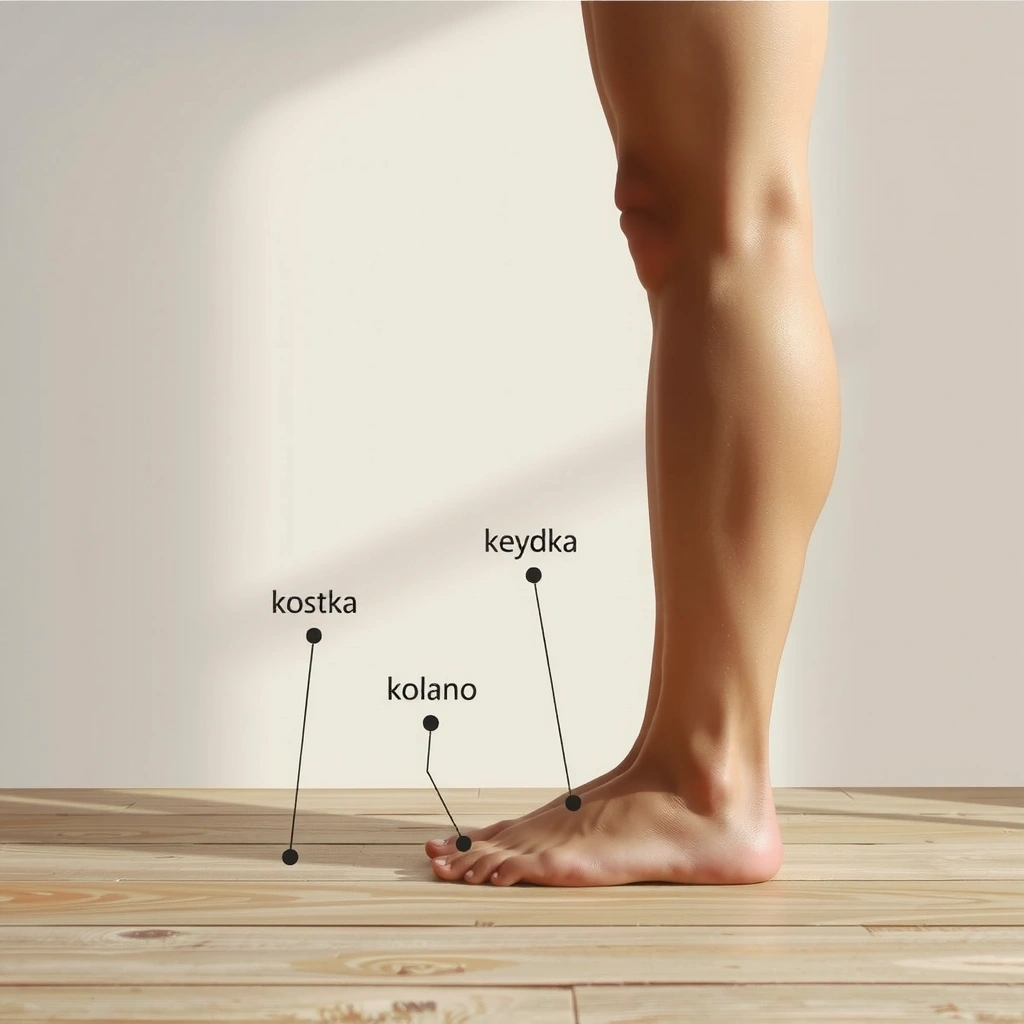 Abstrakcyjna sylwetka nogi z zaznaczonymi strefami komfortu